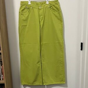 Urban Outfitters Lime Green Flare Jeans